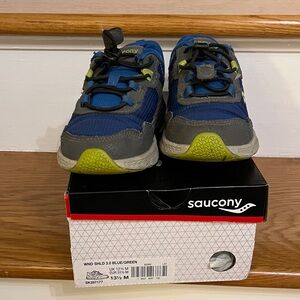 Saucony Kids Windshield 3.0 Sneakers in Blue and Lime